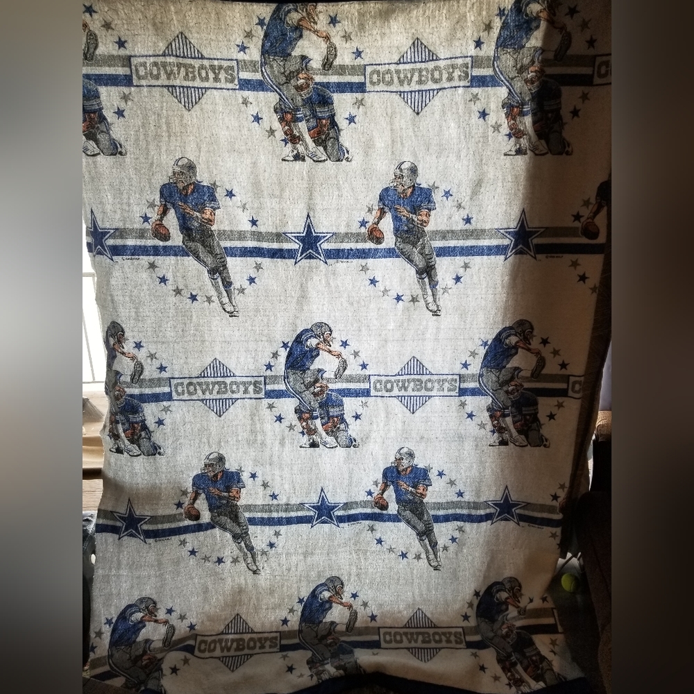Dallas Cowboys 1992 Vtg Fleece Blanket 68"×88"